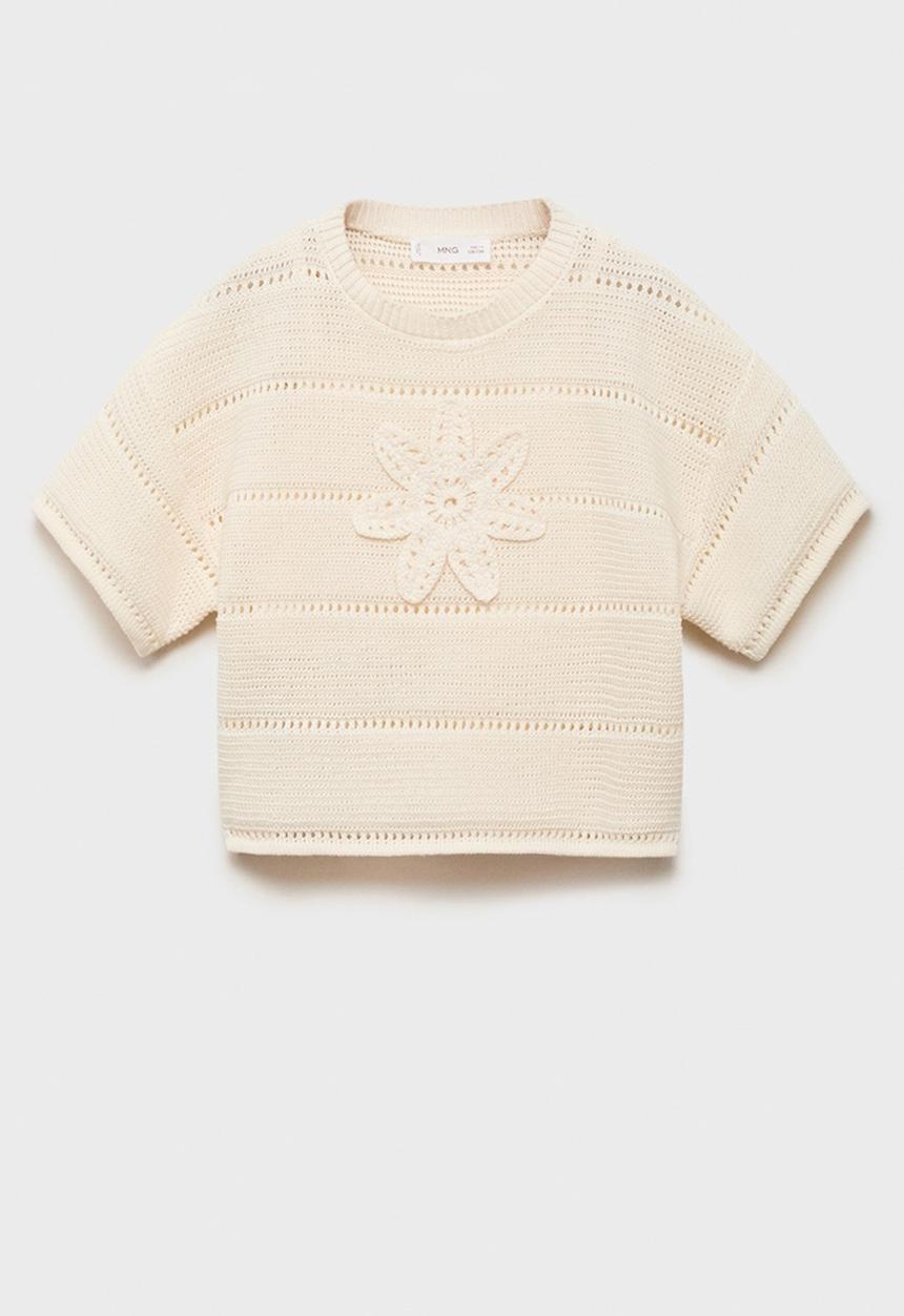 MANGO - Sweater fleur - natural