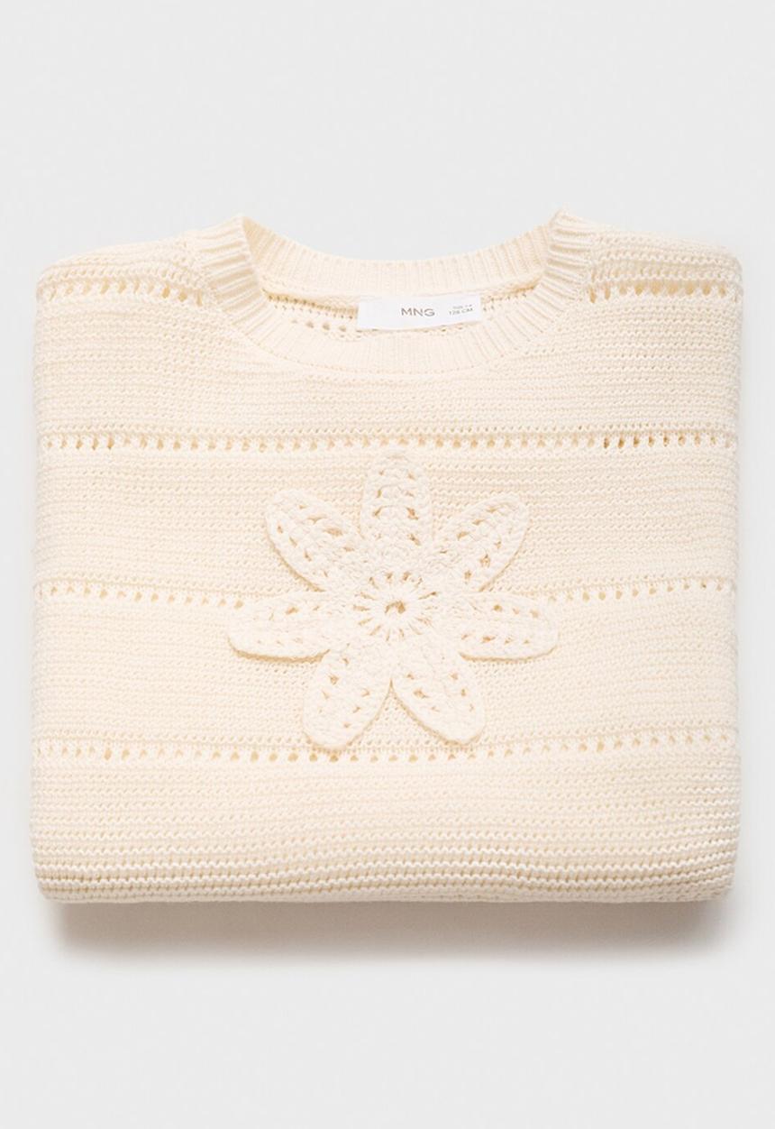 MANGO - Sweater fleur - natural