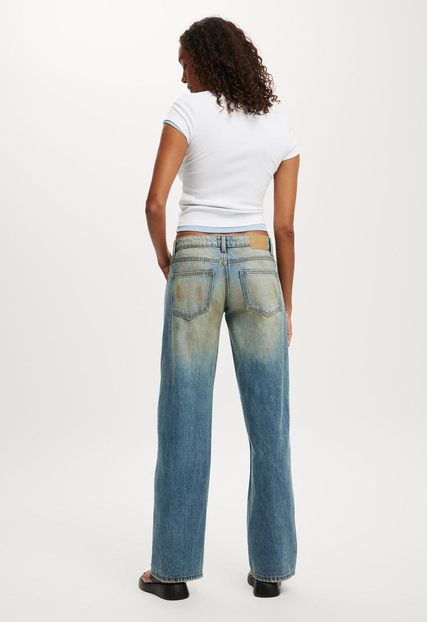 Cotton On - Low rise straight jean - stefani blue