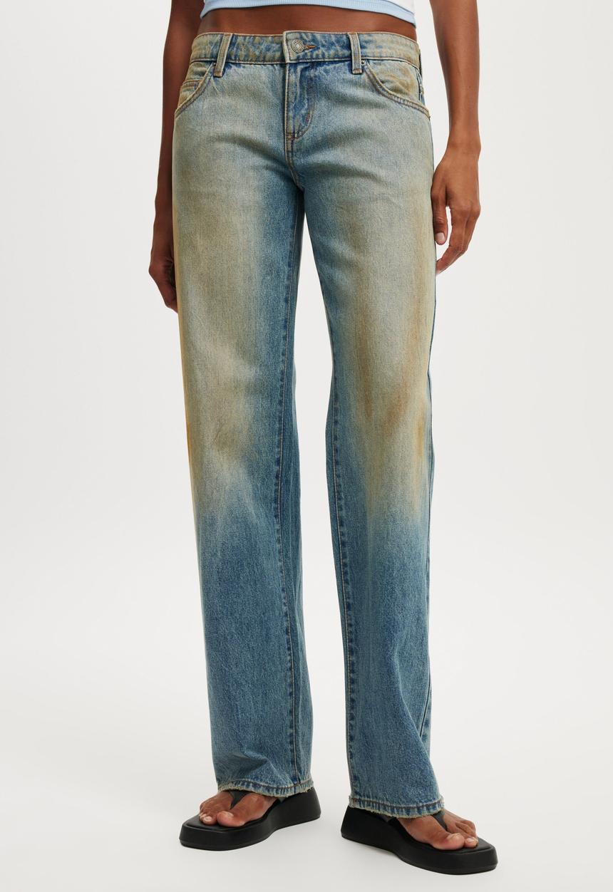 Cotton On - Low rise straight jean - stefani blue