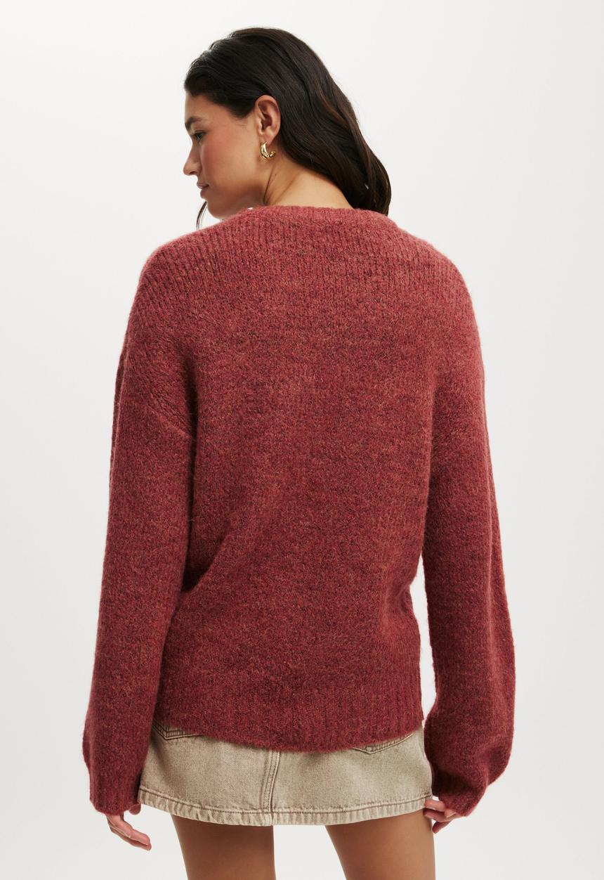 Cotton On - Luxe crew pullover - berry marle