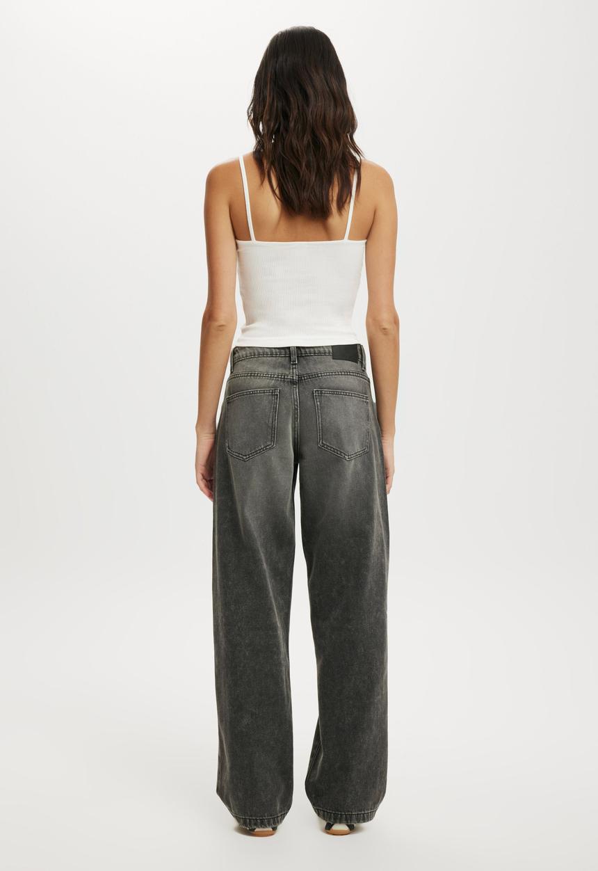 Cotton On - Low rise straight jean - domino black