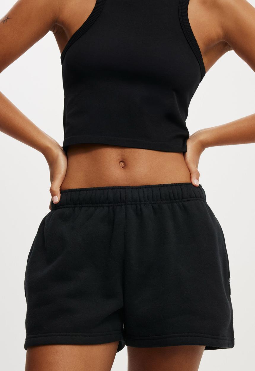 Cotton On - Plush Essential Gym Short - Black