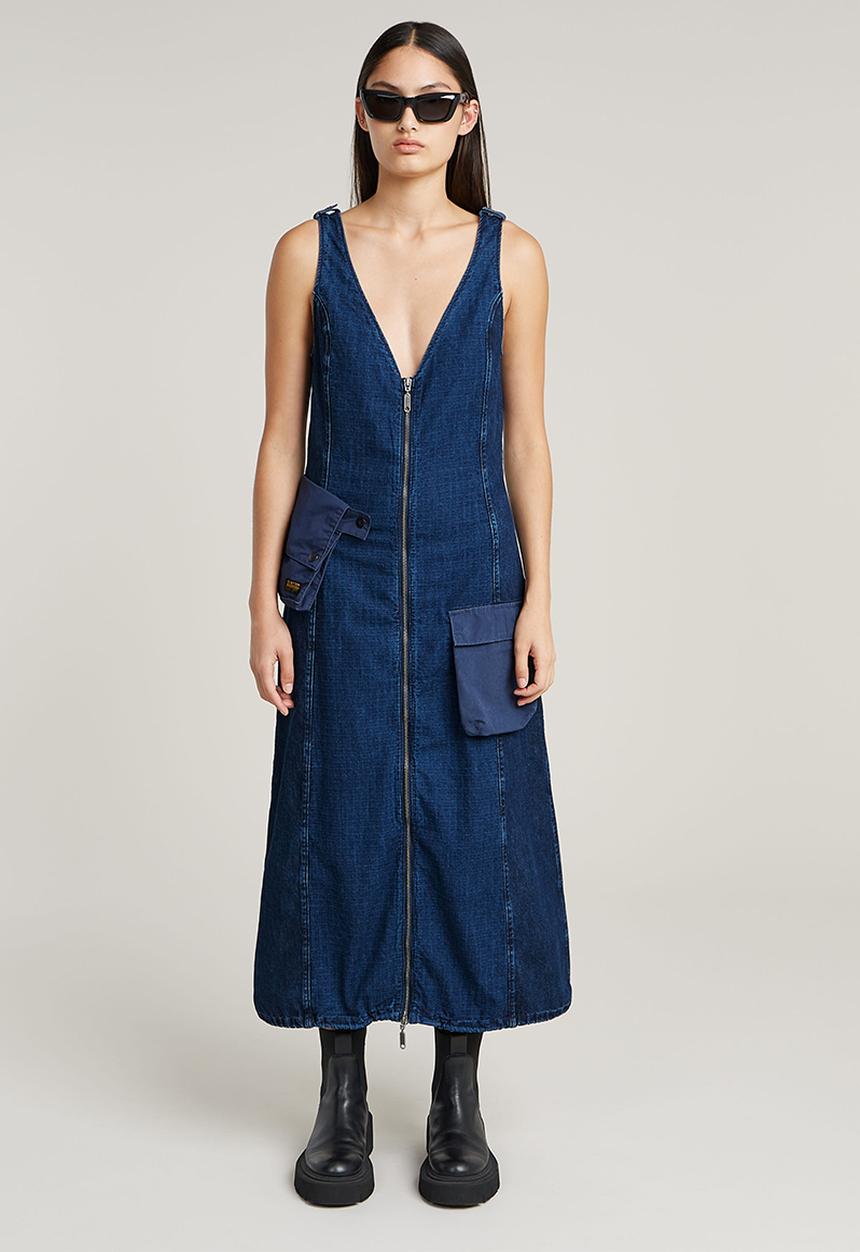 G-STAR - Cargo Dress Sleeveless Wmn - Faded Indigo Patched