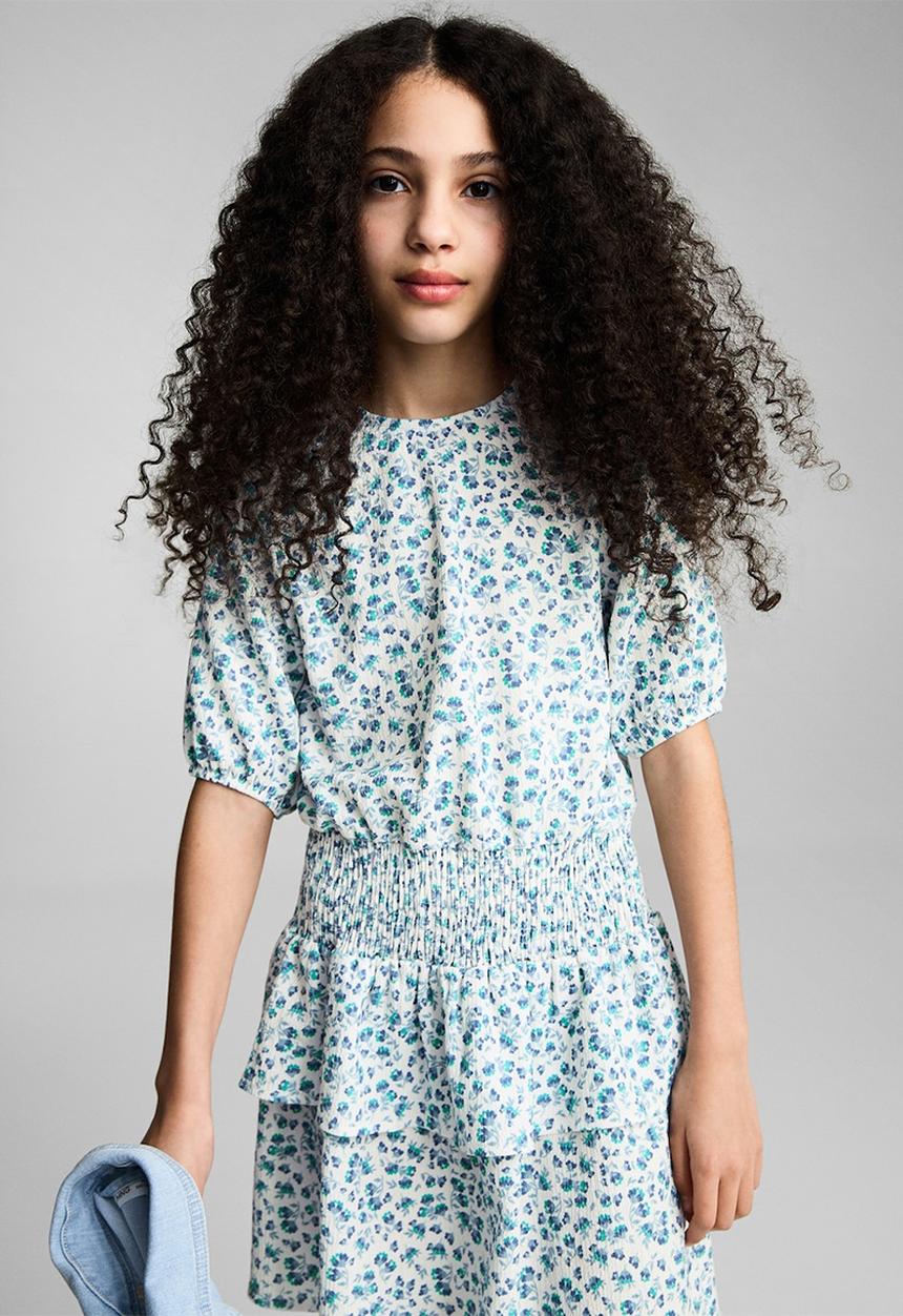 MANGO - Dress aitana - white & blue 