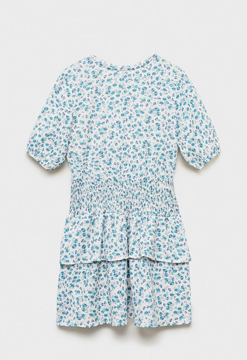 MANGO - Dress aitana - white & blue 