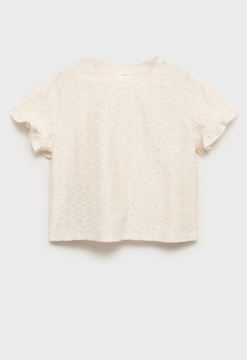 MANGO - Blouse fina - light beige