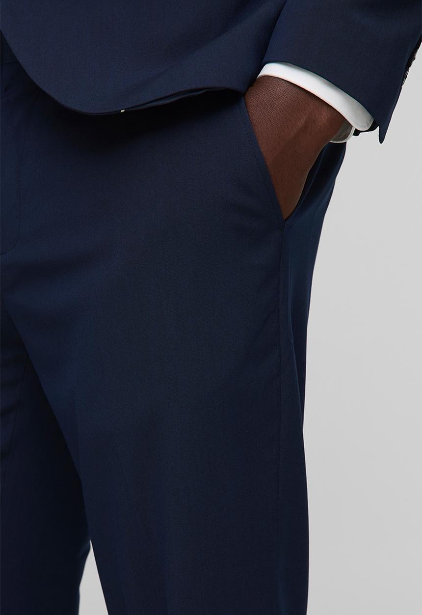 boohooMAN - Slim Cropped Suit Trousers - Navy