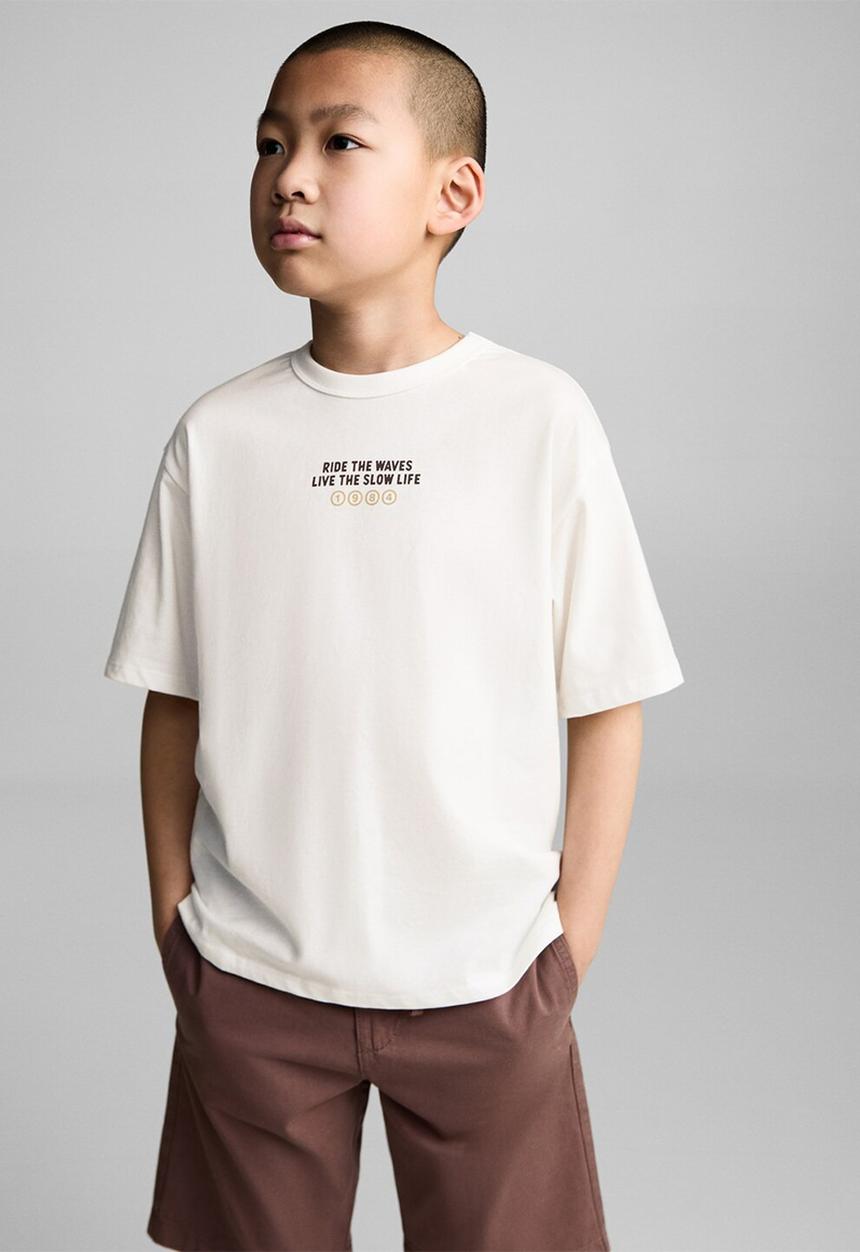MANGO - T-shirt lanka - natural