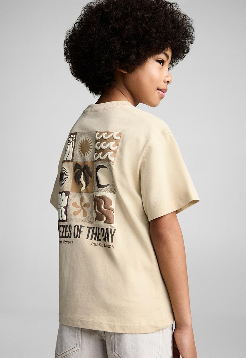 MANGO - T-shirt lagoon - beige
