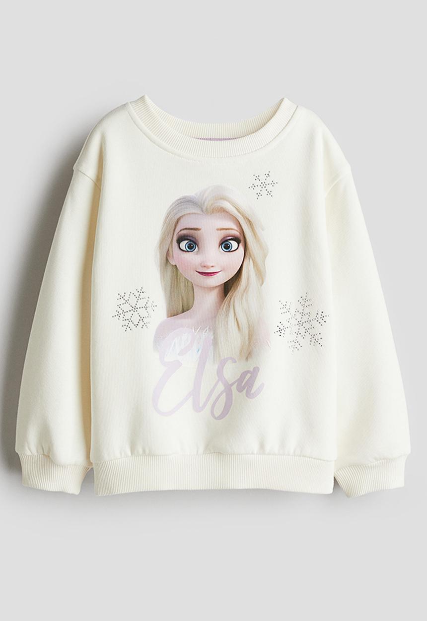 H&M - Motif-detail sweatshirt - cream elsa