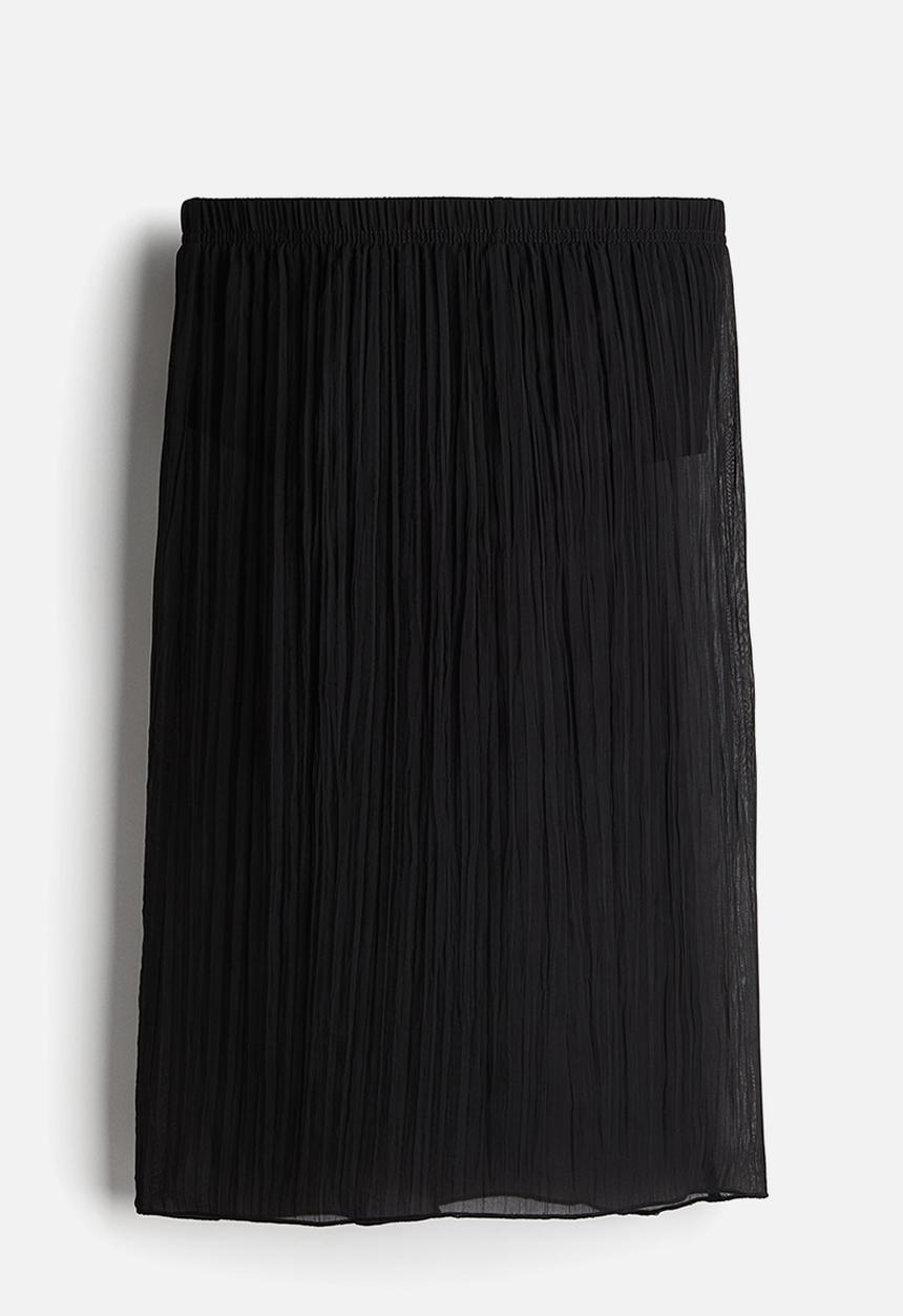 H&M - Sheer crinkled skirt - black