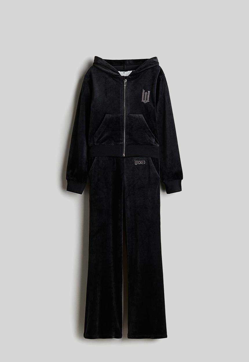 H&M - 2-Piece velour set - black wicked
