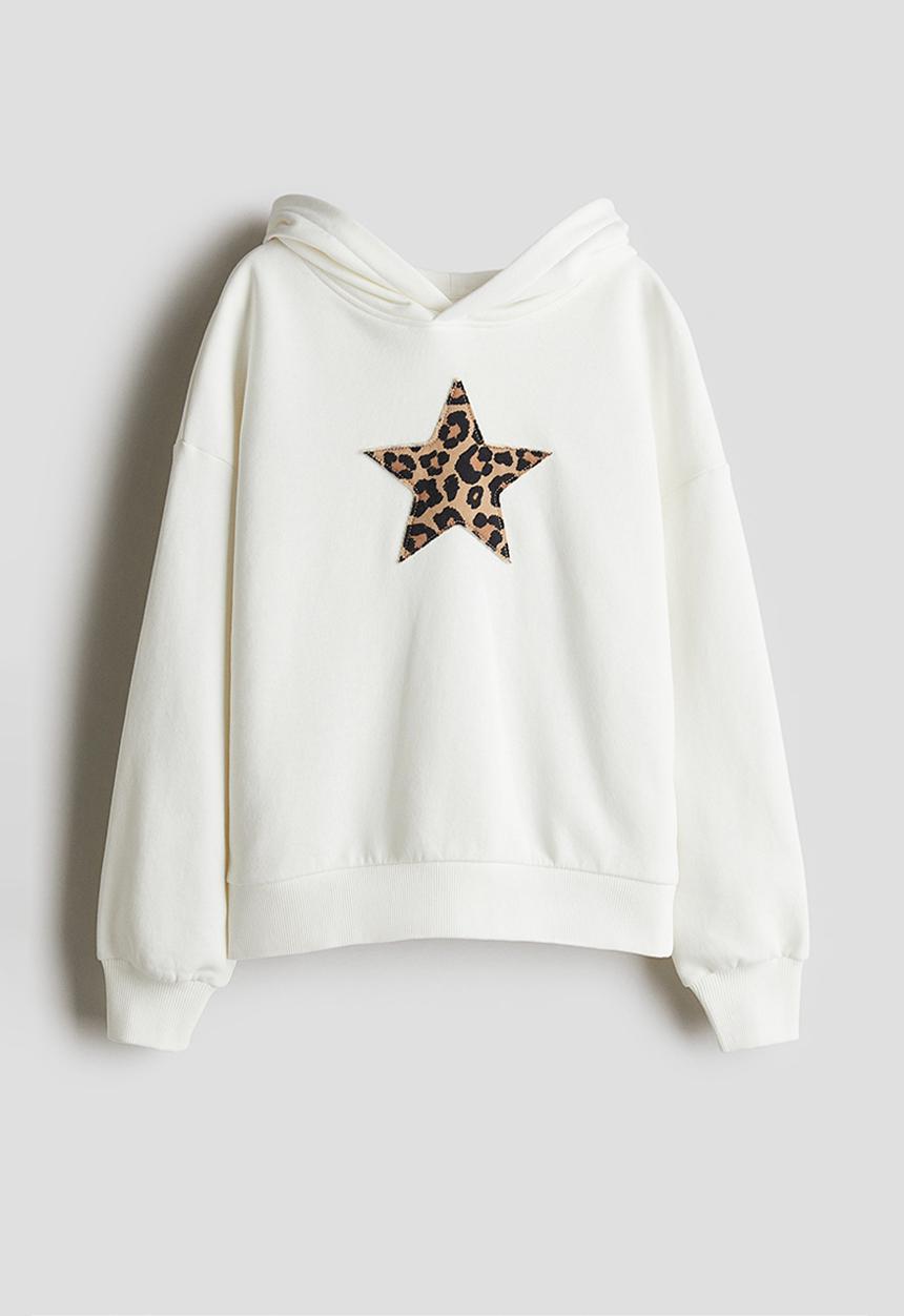 H&M - Printed hoodie - white/star