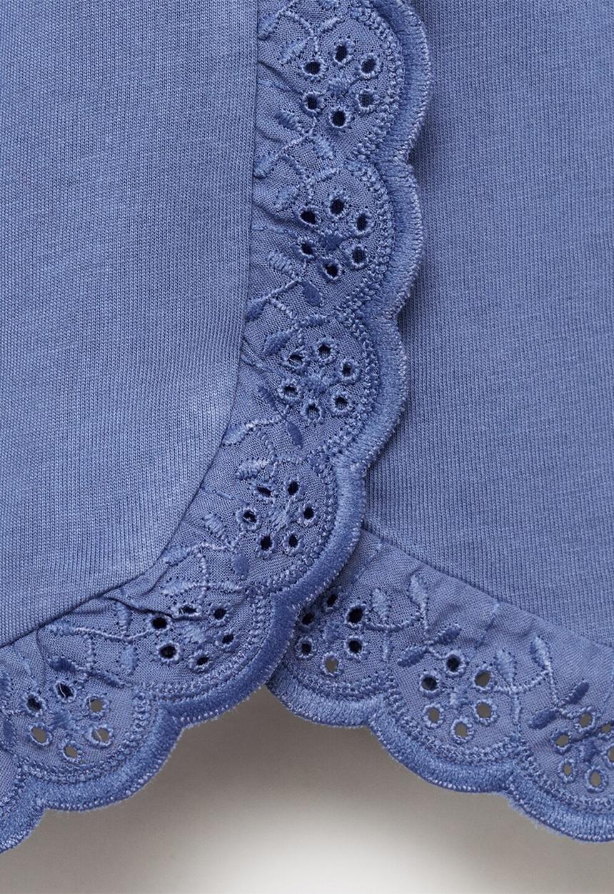 MANGO - T-shirt fleurs - medium blue