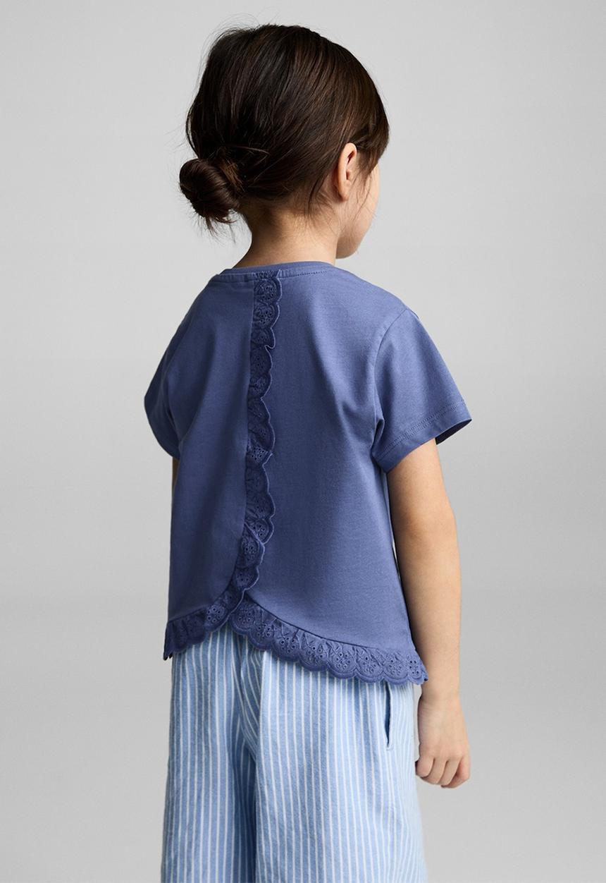 MANGO - T-shirt fleurs - medium blue