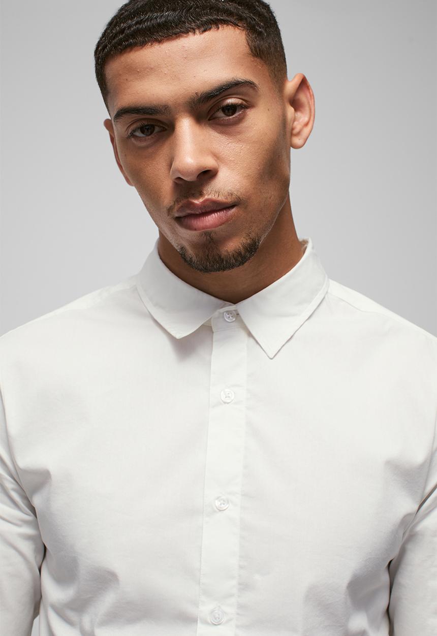 boohooMAN - Long Sleeve Slim Shirt - White