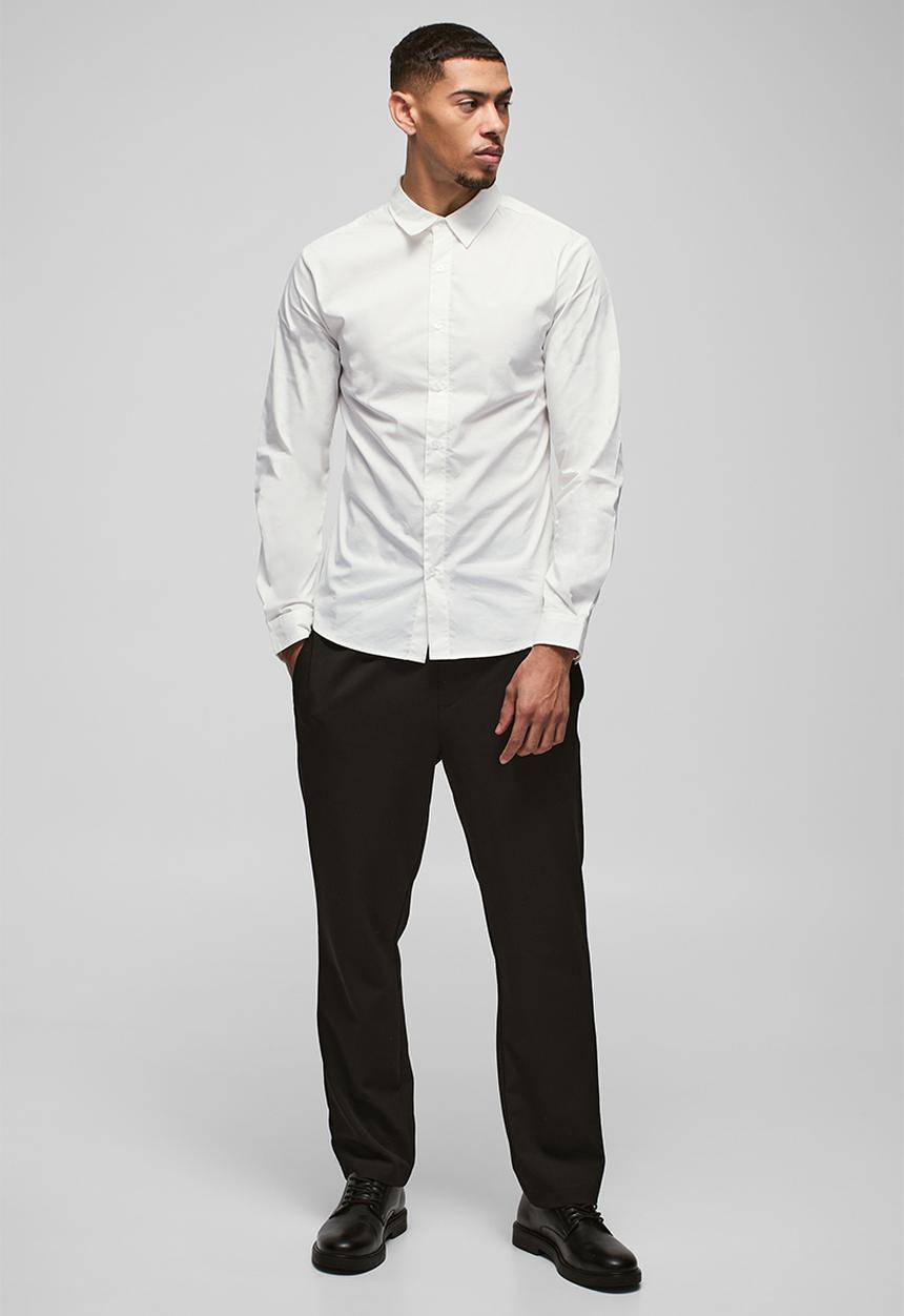 boohooMAN - Long Sleeve Slim Shirt - White