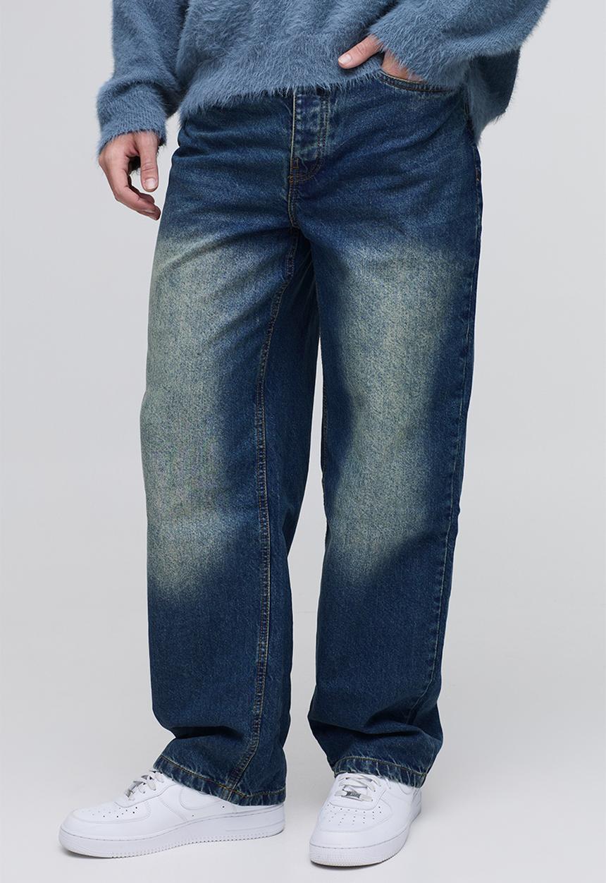 boohooMAN - Relaxed Rigid Jean - Vintage Blue