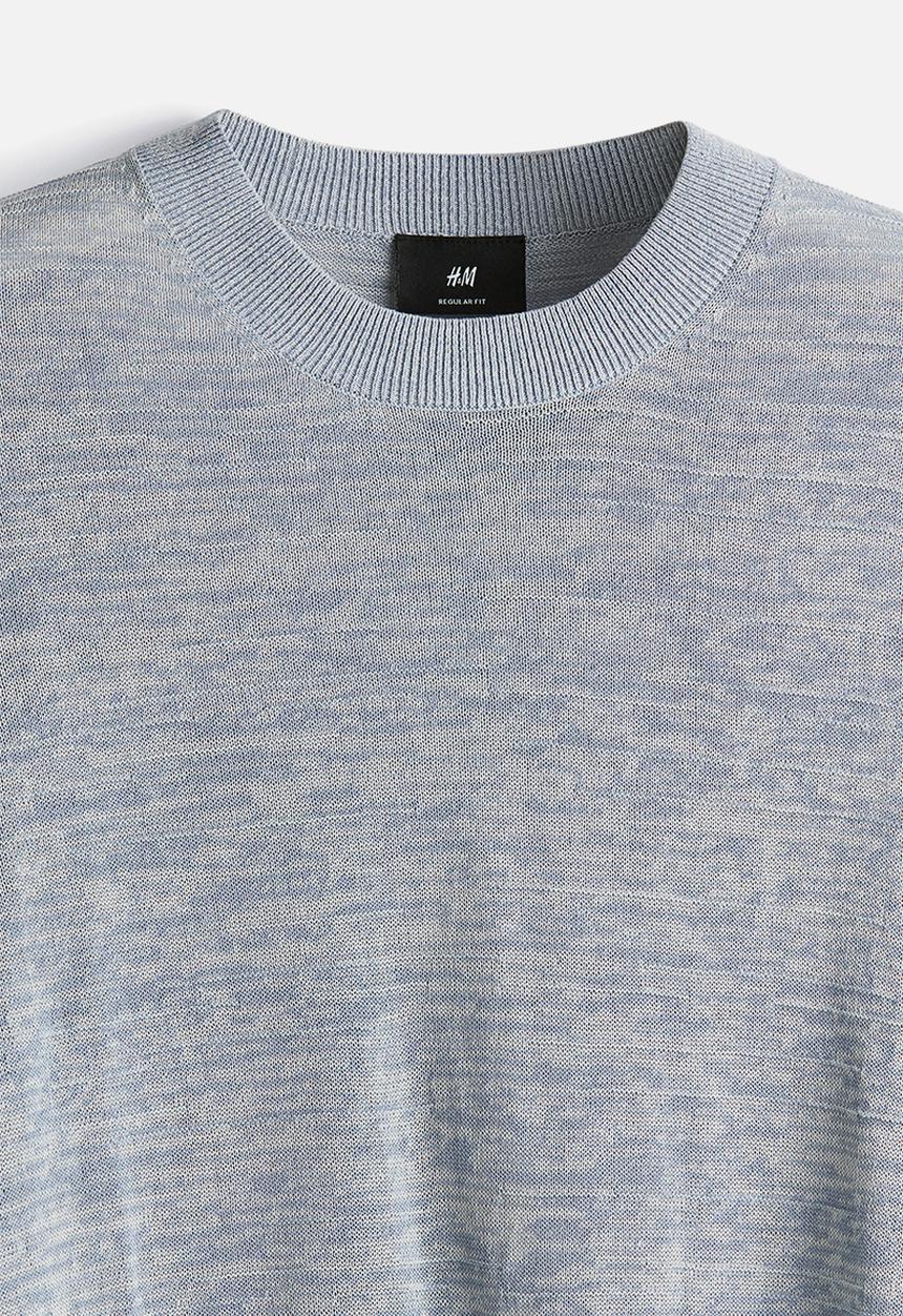 H&M - Regular fit fine-knit T-shirt - grey marl