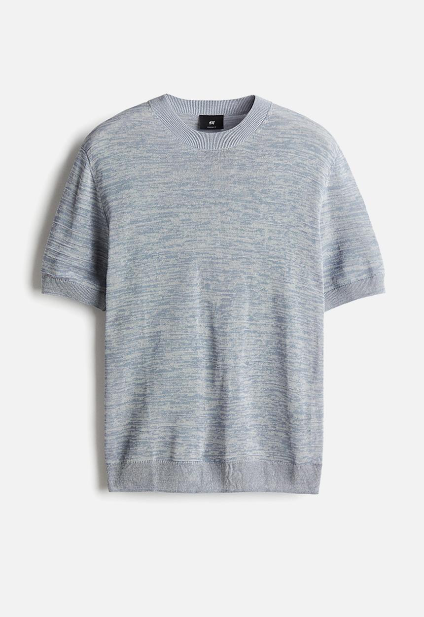H&M - Regular fit fine-knit T-shirt - grey marl