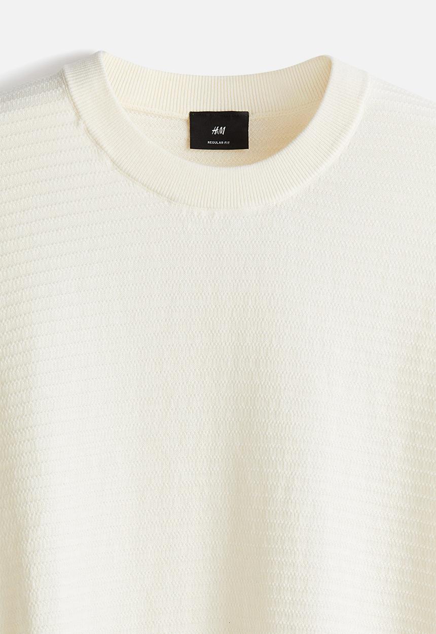 H&M - Regular fit textured-knit jumper - cream