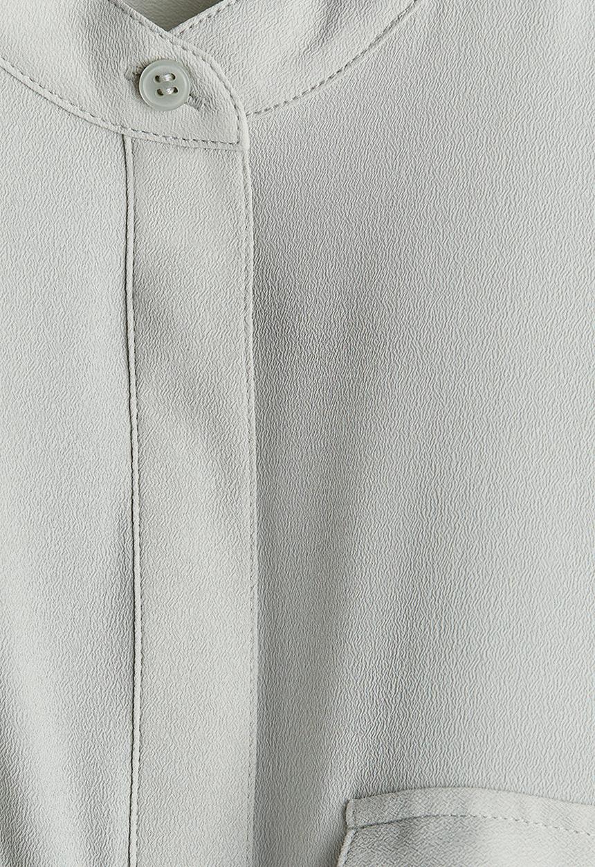 H&M - Band-collar blouse - light sage green