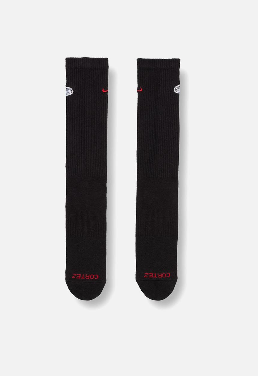 Nike - Everyday Cushioned Crew Cortez Patch Socks (1 Pair) - Black