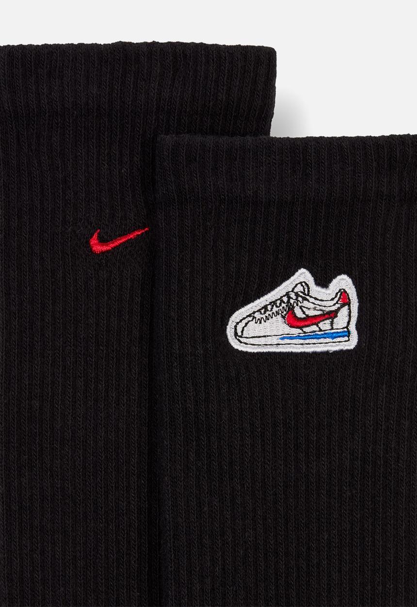 Nike - Everyday Cushioned Crew Cortez Patch Socks (1 Pair) - Black