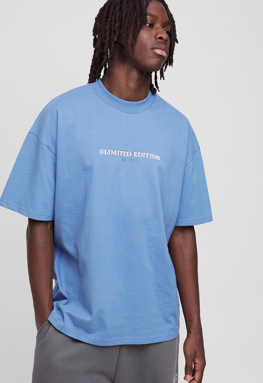 boohooMAN - Oversized Limited Heavy T-shirt - Dusty Blue