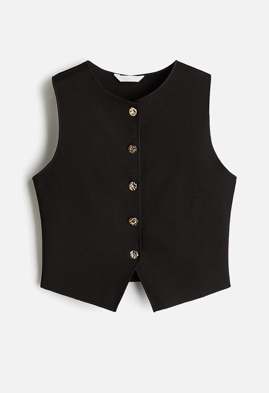 H&M - Jersey waistcoat - black