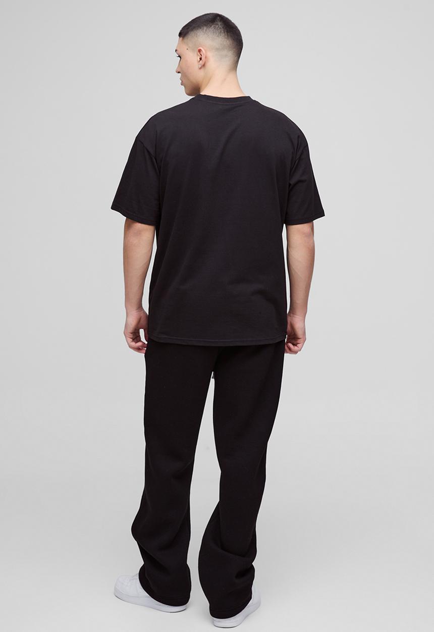 boohooMAN - Oversized BM Signature Embroidered Crew Neck T-shirt - Black