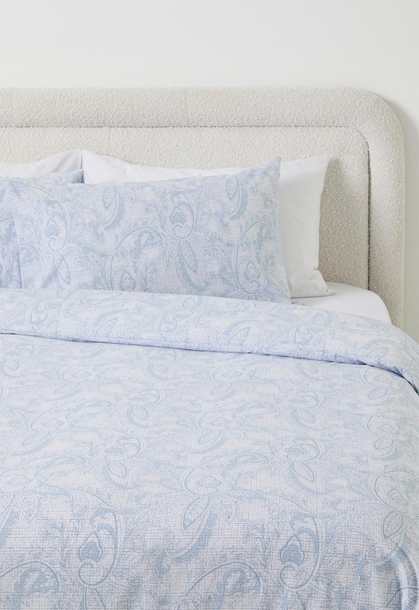 Horrockses - Paisley Texture Duvet Set - Blue