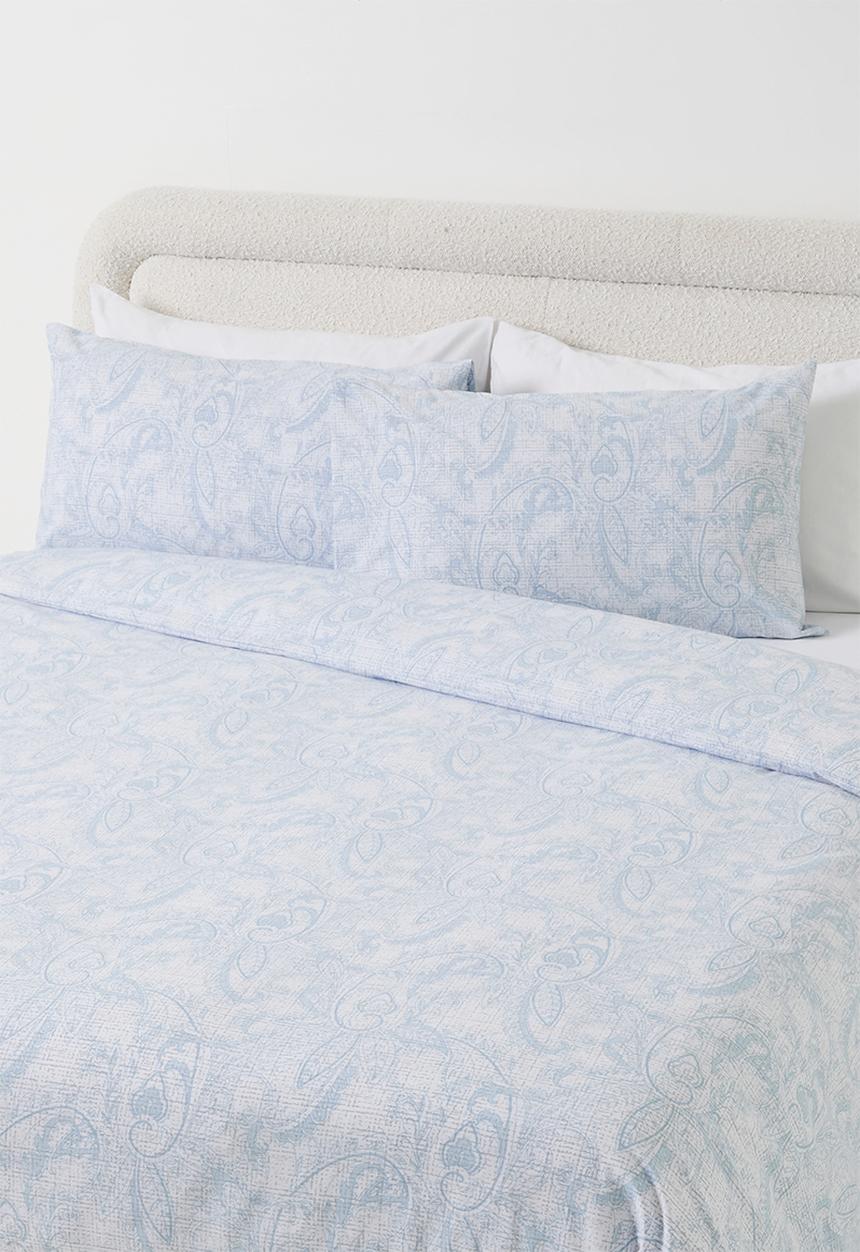 Horrockses - Paisley Texture Duvet Set - Blue