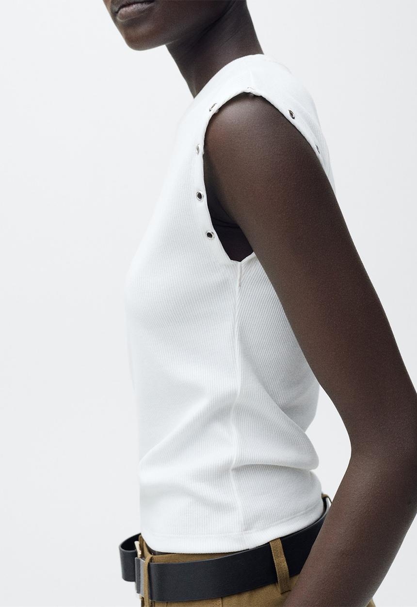 MANGO - T-Shirt Ring - White