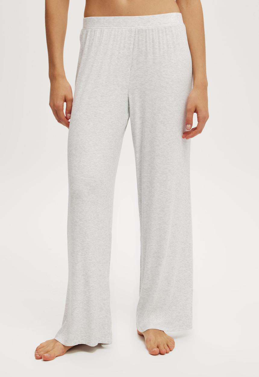 Cotton On - Sleep Recovery Wide Leg Pant - Light Grey Marle
