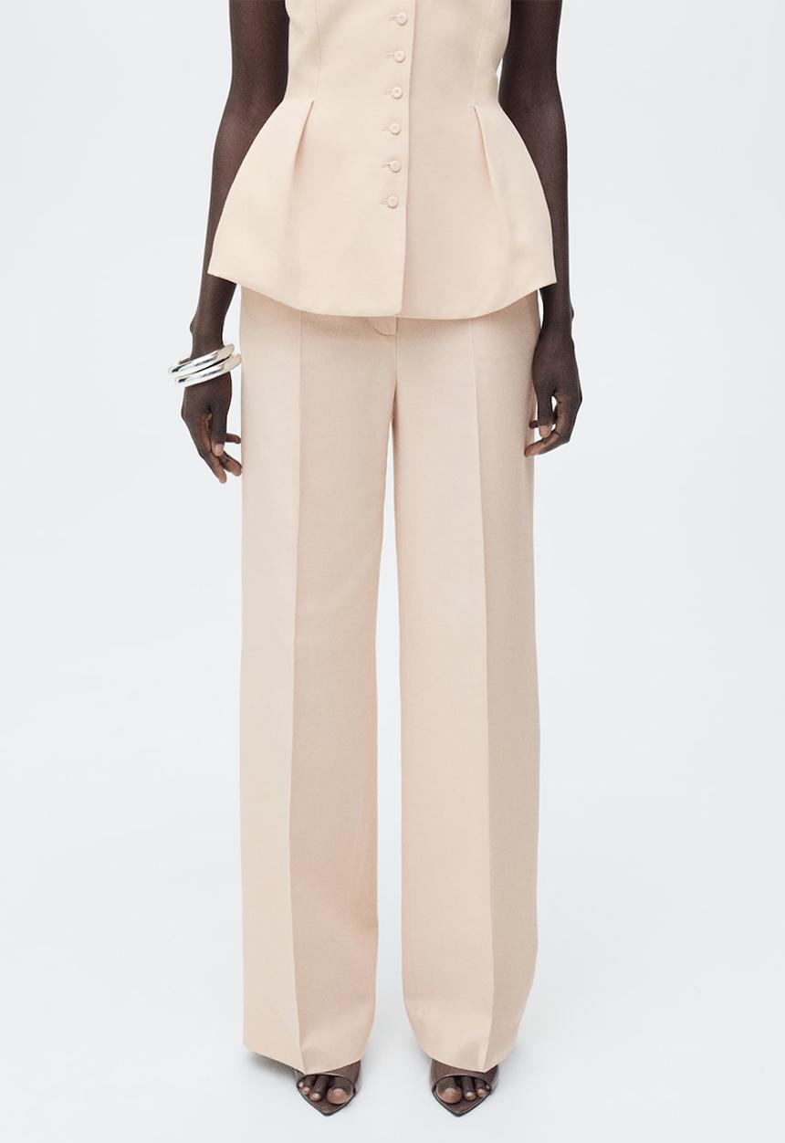 MANGO - Trousers Miso - Light Pastel Pink