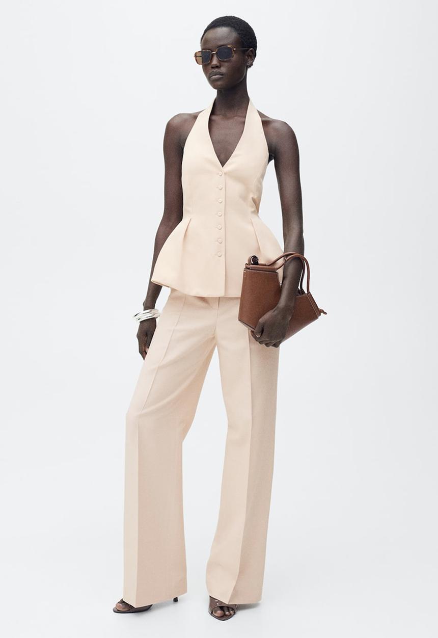 MANGO - Trousers Miso - Light Pastel Pink