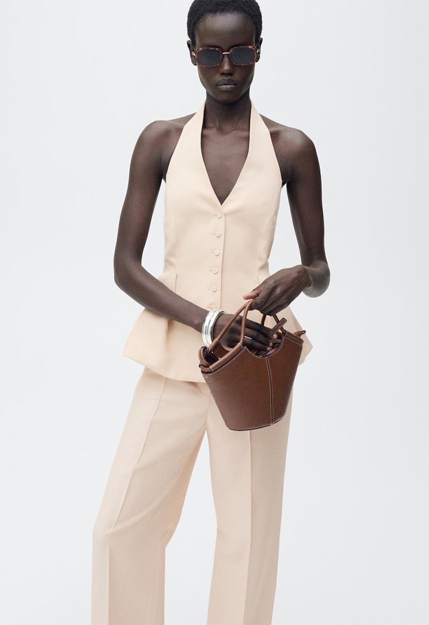 MANGO - Trousers Miso - Light Pastel Pink