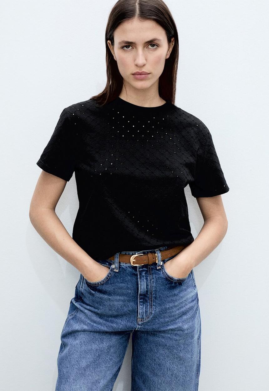 MANGO - T-shirt Jazmin - Black