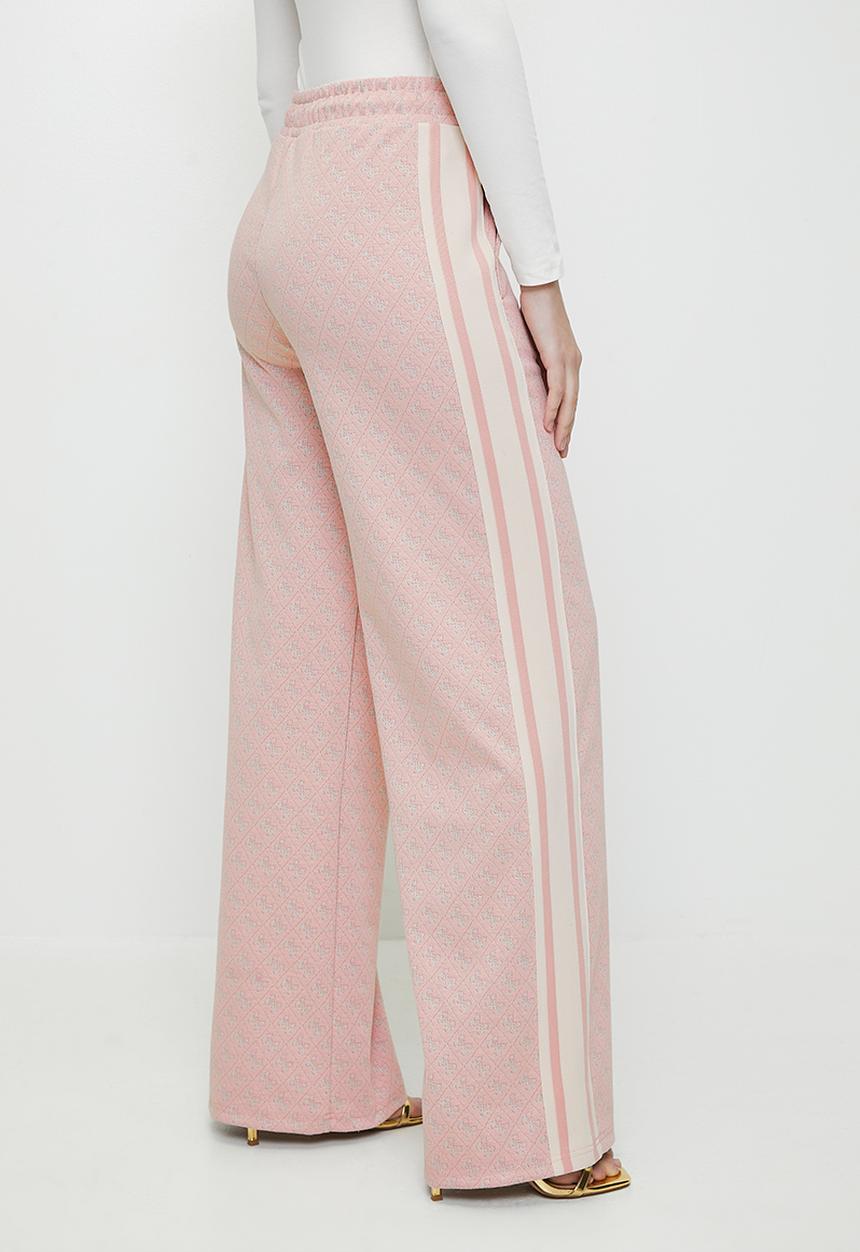 GUESS - JEAN G LOGO STRAIGHT LONG PANT-4G RHOMBUS PINK ROSES