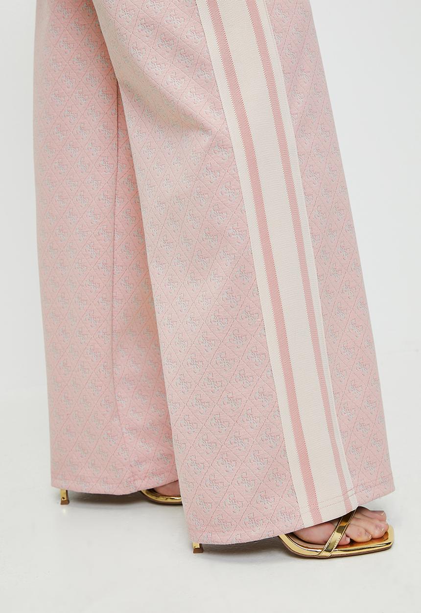 GUESS - JEAN G LOGO STRAIGHT LONG PANT-4G RHOMBUS PINK ROSES