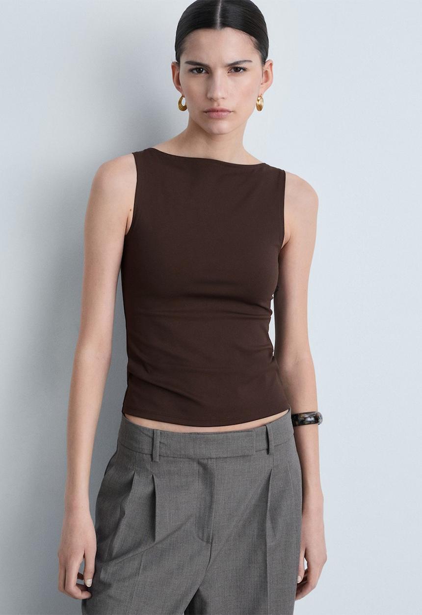 MANGO - Top Tecla - Dark Brown