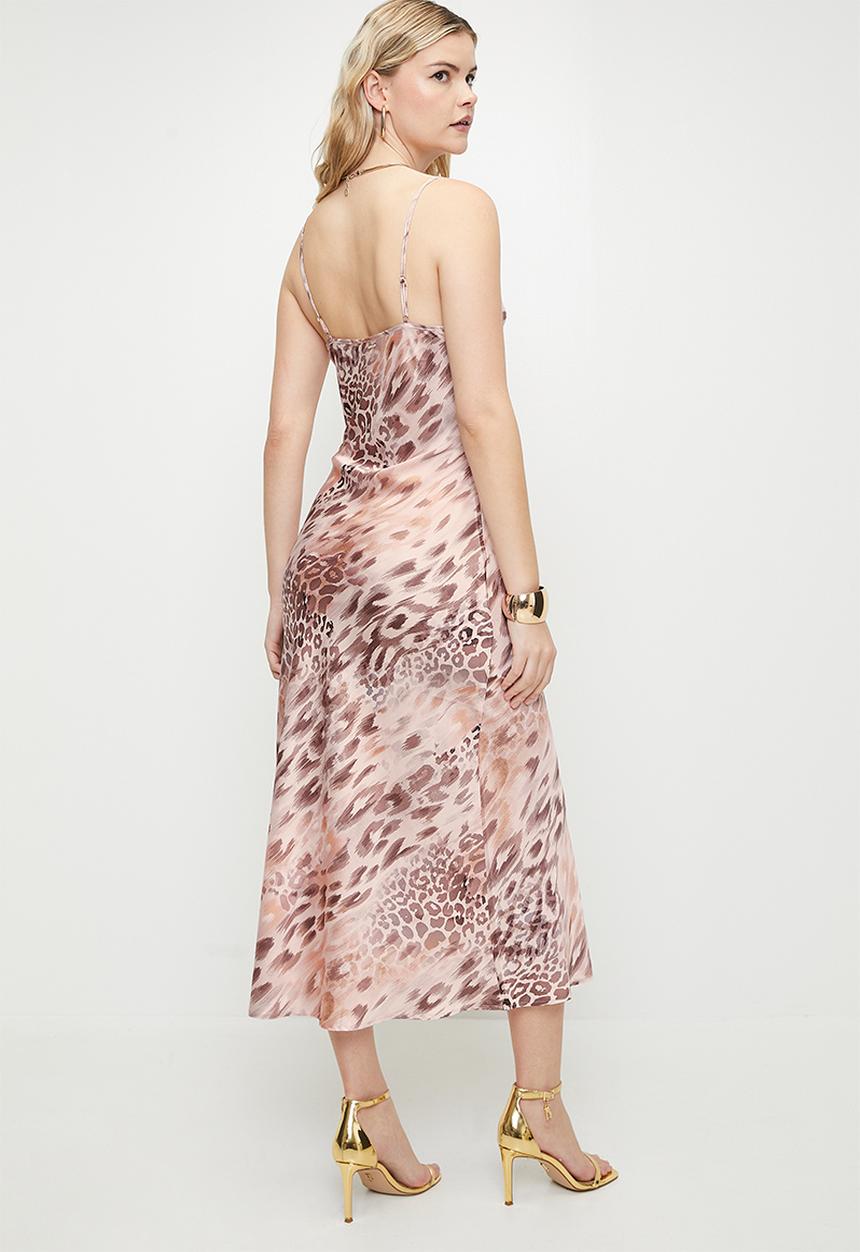 GUESS - AKILINA DRESS-NATURAL POWDER JAGUAR PRINT