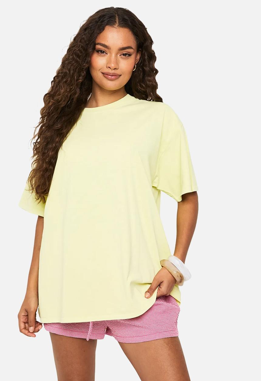 boohoo - Spicy marg overdye back print oversized T-shirt - lime
