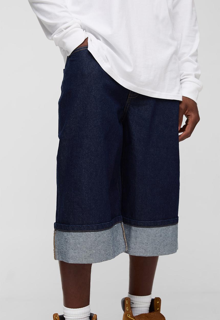 boohooMAN - Turn Up Parachute Jorts - Indigo