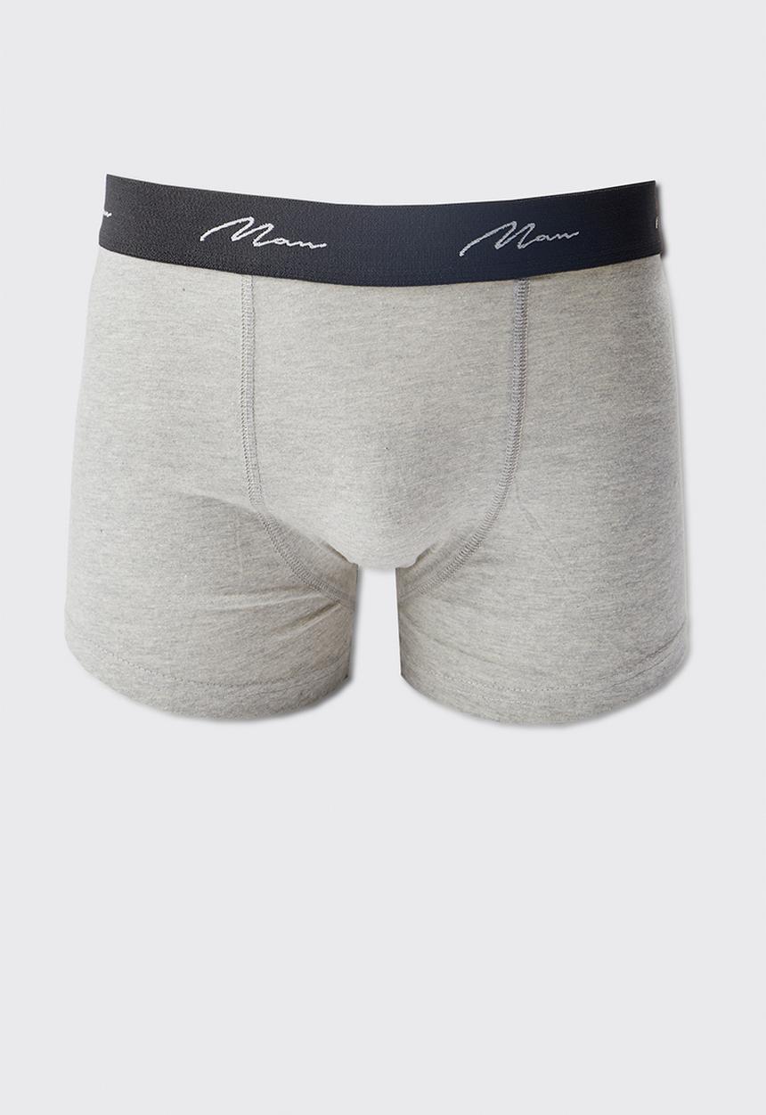 boohooMAN - 3 Pack Man Signature Mixed Colour Trunks - Multi