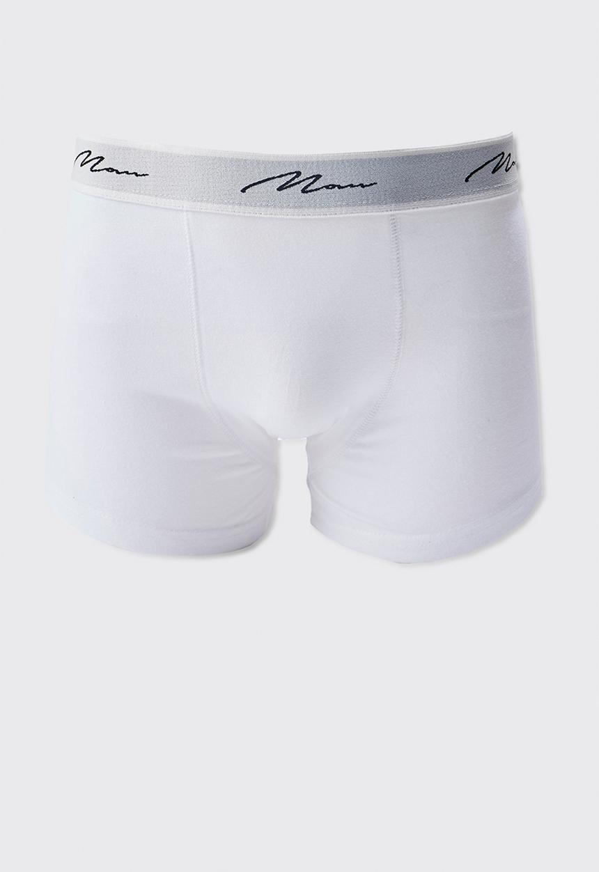 boohooMAN - 3 Pack Man Signature Mixed Colour Trunks - Multi