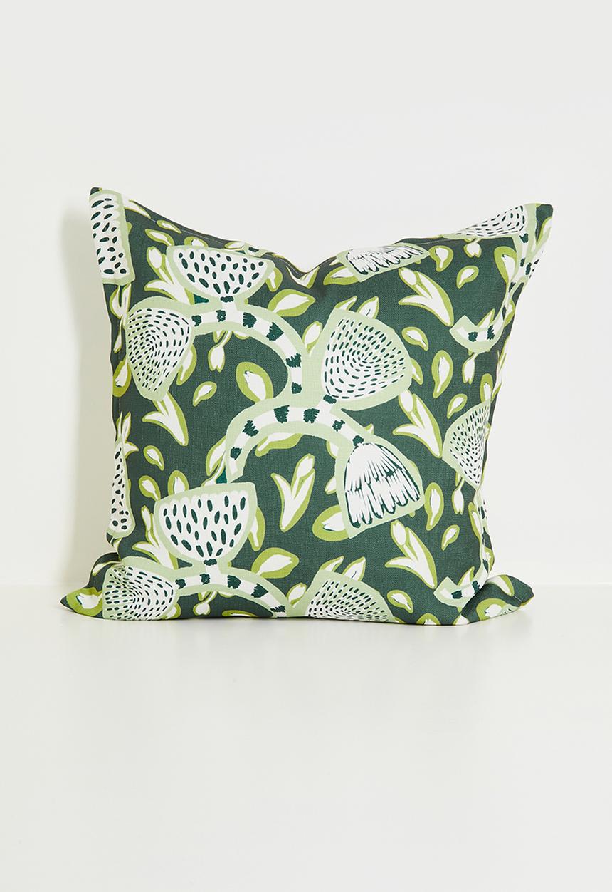 Grey Gardens - Modern bloom cushion cover - green