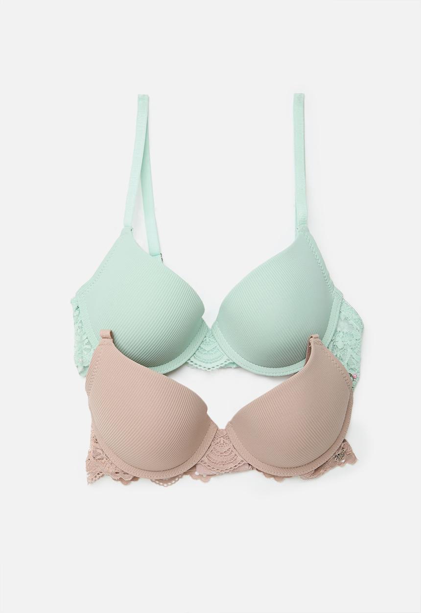 KANGOL - 2 Pack T-shirt bra - harbour green & mocca